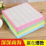 Factory Direct Sales 8-Layer Encrypted Cotton Yarn Dish Cloth Wood Fiber Non-Oily Scouring Pad Rag W