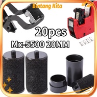 MESIN 20Pcs Black Ink Roller 20mm Price Label Machine Ink For Price Labeller MX-5500 Price Label Too