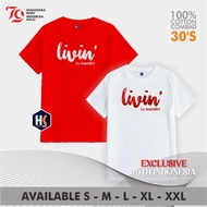 HK LIVIN CLOTHES BY MANDIRI Exclusive 79th INDONESIA 30's premium BLACK AND WHITE SERIES UNISEX COTT