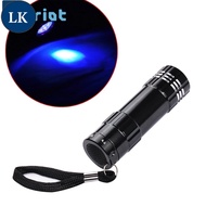 LK [ New Mini Portable 9LED AAA Battery UV Flashlight for Disinfection Sterilization Metal Crack Det