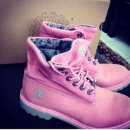 Pink suede timberland boots