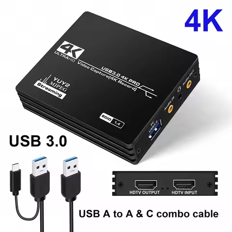 Video Capture Card Board USB 3.0 4K HDMI-compatible A Type C 60fps 1080P Loop-Out 30Hz Recorder Grab