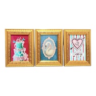 3PCS 4R PHOTO FRAME INCLUDED - GOLD CARVED PHOTO FRAME