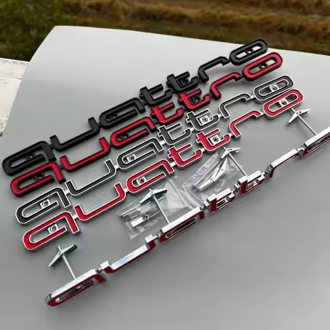 For Audi A3 A4 A5 A6 A7 A8 Q3 Q5 Q7 S3 S4 S5 S6 RS4 Front Grille Logo Quattro Badge Sticker