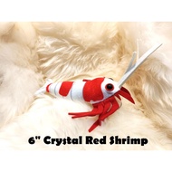 Crystal Red Shrimp - Original Green Pleco Plushies, Fish Aquarium Collectibles (6 inch, 15cm)