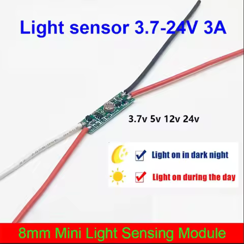 8mm Light Control Switch DC 12V light sensor swithch Sensitive Auto Photo Switch On/Off Photocell St