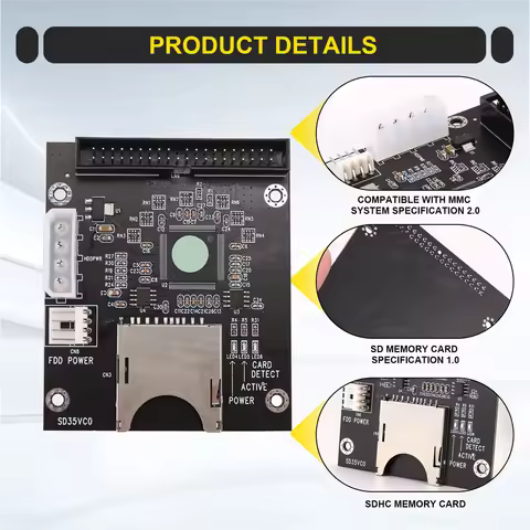 HOT SALE SD To 3.5 Inch IDE 40 Pin Converter Card IDE SD Card Adapter SSD Embedded Storage Adapter C