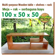 Minimalist wooden table box table 100x50x50 cm wooden stacking shelves side table 8
