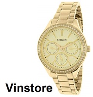 [Vinstore] Citizen Classic Chronograph Analog Quartz Gold Tone Stainless Steel Women Watch ED8162-54P