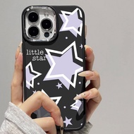 Casing for iPhone 13 13Promax 15Promax 7plus 8 7 8plus 6plus 12 15 X XR XS MAX 12Promax 11Promax 11 14 Full Screen Purple Star Metal Photo Frame Shockproof Soft Protective Case
