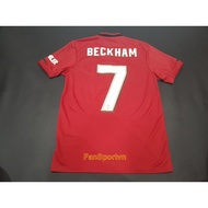Football player jersey David Beckham 7 Manchester United Treble 1999 Reunion 2019 home shirt red ED7