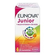 EUNOVA Junior Multivitamin Chewable Tablets with 12 Vitamins and Important Minerals - Dietary Supplement for Children from 3 Years - 1 x Pack of 30