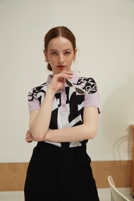 Deardarling Letter Knitted Top เสื้อเชิ้ตโปโล สินค้าพร้อมส่ง