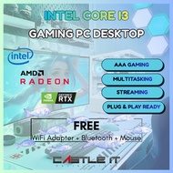Intel Core i3 Gaming PC Desktop Set RTX5060 RX6500XT / RX7600 / RX7900XT / RTX3050 / RTX5050 10100F