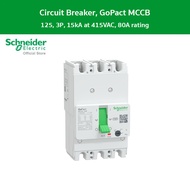 Schneider Electric Circuit breakerGoPact MCCB 1253 poles15kA at 415VAC80A ratingTMD trip unit (G12E3