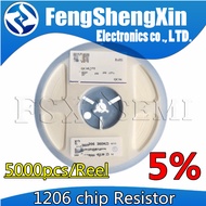 5000pcs/lot 5% chip 1206 SMD resistor 0R ~ 10M 1/4W 0 1 10 100 150 220 330 ohm 1K 2.2K 10K 100K 0R 1