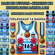 Race BIB Button - Running Competition Chest Number BIB Button (1 set of 4)