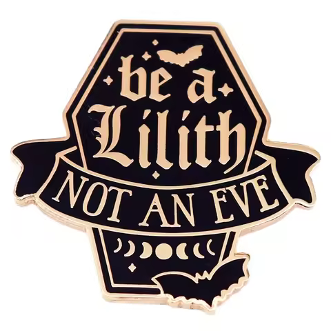 Be A Lilith Not An Eve Coffin Hard Enamel Pin Halloween Gothic Bat Badge Brooch for Jewelry Accessor