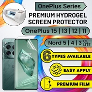 Hydrogel Screen Protector OnePlus 15 13 12 12R 11 / Nord 5 4 3 CE Lite Pro 5G | Clear Matte Anti Blu