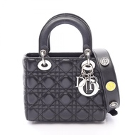 【二手】迪奧手提包，LADY DIOR MY ABCDIOR，Lady Dior 小號 Cannage 兩用包，黑色皮革，Lady Dior Cannage 兩用托特包，小號。