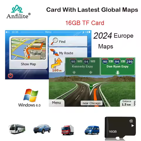 GPS accessories 16G gps maps sd card 2024 latest Map for WinCE car gps navigation map Europe/Russia/