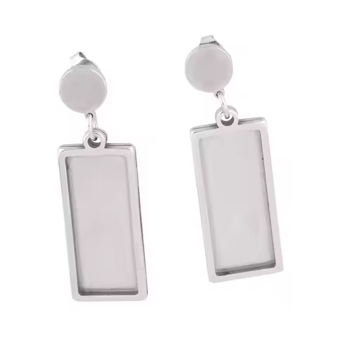 6pcs Stainless Steel Fit 10x25mm Rectangle Cabochon Earring Base Blanks Diy Post Ear Studs Findings 