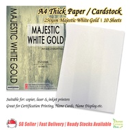 10 Sheets A4 Thick Paper Cardstock 250gsm Majestic White Gold for Print Certificates Name Cards Wedd