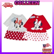 READY STOCK 🇲🇾 H&M Minnie Mouse Dress Kids Dress Baby Girl Dress Budak Perempuan 1-6 years