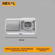OB 2 Gang Outdoor Waterproof Switch & SocketMeval (IP54) Meval
