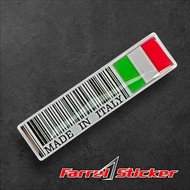 STICKER MADE IN ITALY ITALY RAISED STICKER BARCODE