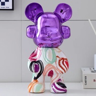 DJ Bear Statues Decorations Electroplating Resin Piggy Bank Sculpture Home Decoration Living Room Be