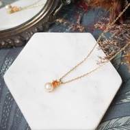 【老飾品/西洋老件】VINTAGE AVON 橘色仿珠古著項鍊