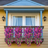 1/2/4pcs UV-Resistant Artificial Morning Glory Hanging Vines - Realistic Green Plant Outdoor Flowers