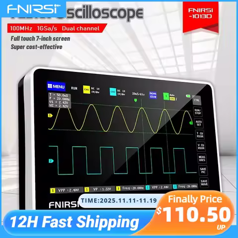 FNIRSI-1013D Digital Tablet Oscilloscope Dual Channel 100M Bandwidth 1GS Sampling Rate 7 Inches Mini