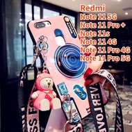 Case For Redmi Note 11 Note 11s Redmi Note 11 Pro Redmi Note 11 Pro+ Retro Camera lanyard Sling Casing Grip Stand Holder Silicon Phone Case Cover With Cute Doll Top Seller Case