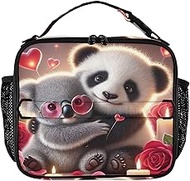 RPLIFE Cute Panda Koala Love Vibes Cooler Lunch Box, Insulated Portable Cooler Bags for Boys Girls K