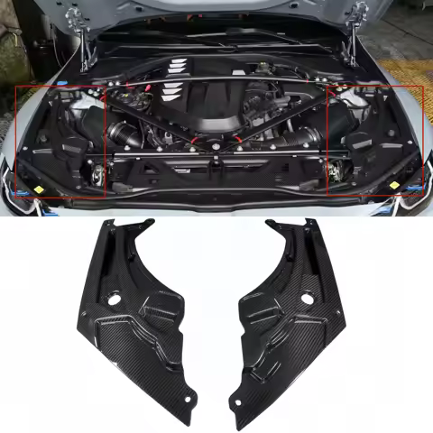 for BMW M3 G80 M4 G82 dry carbon fiber engine hood, engine guard, engine compartment side panel, and