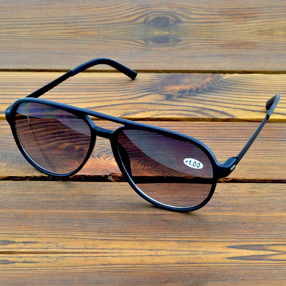 Clara Vida Aviation Acetate Gradient progressive Reading Glasses Sunglasses shade +1 to +4