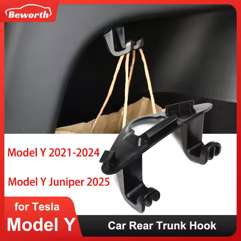 For Tesla New Model Y Juniper 2025 HW4.0 2024 2023 Trunk Hook Grocery Bag Hook Car Pendant Accessori