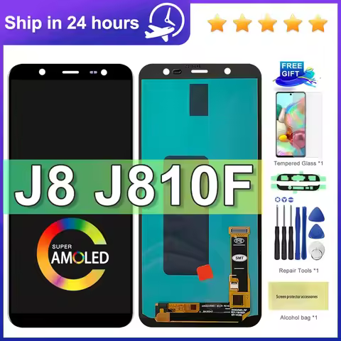 For AMOLED J8 LCD For Samsung J8 2018 J810 J810FN SM-J810 LCD Display Touch Screen Digitizer Assembl