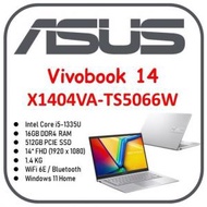 華碩 - Vivobook 14 (X1404, 13th Gen Intel) X1404VA-TS5066W [ i5-1335U / 16GB / 512GB SSD / 14" FHD ]