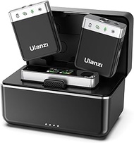 ULANZI AM18 Wireless Lavalier Microphone Sys w Charging Case, Intelligent LCF Noise Reduction - 8GB 