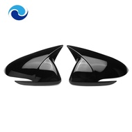 Black Horn Side Door Rearview Mirror Cover Trim Shells Cap Replacement For Hyundai Elantra 2016-2019