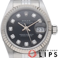 勞力士 Datejust 女士腕錶 10P 鑲鑽 Datejust 女士腕錶 79174G(K) K18WG/SS 女士腕錶 黑色拋光 2001 年 極佳成色 [二手]