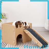 [HOMYL2] Hamster Hideout,Hamster Hideout Cage Accessories,Wooden Climbing Ladder,Hamster House and Habitat for Gerbils Dwarf Hamsters