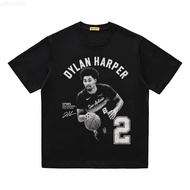 Dylan Harper Dylan Harper St. Antonio Spurs T-shirt Short Sleeve T-shirt Pure Cotton T-shirt Trendy 