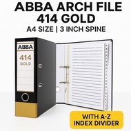 Arch File Special A4 – ABBA 414 Gold 3” / Lever Arch Ring File / File Filing with Index Divider A–Z