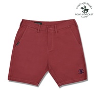 【hot sale item】 Santa Barbara Polo And Racquet Club Plain Old Rose Twill Shorts For Men With Embr