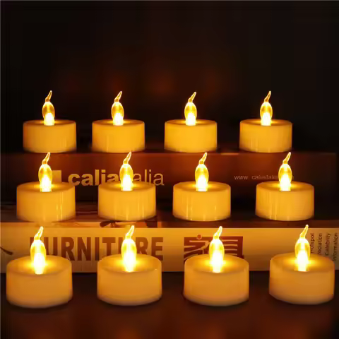 24Pcs Flashing LED Candles Flameless Candle Battery Operated, 200+Hours Flickering Fake Electric LED