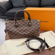LV speedy25棋盤格枕頭包 芯片款